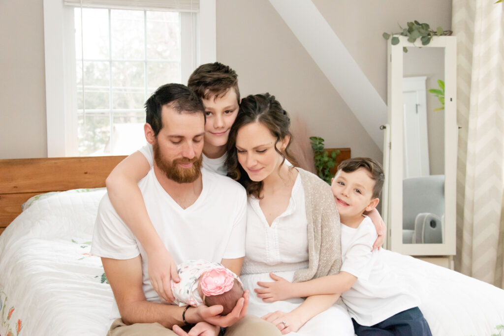 Family with newborn baby