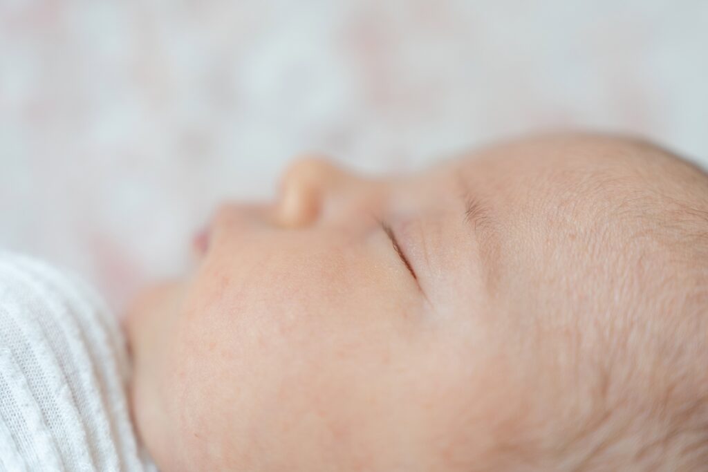 sleeping newborn baby.