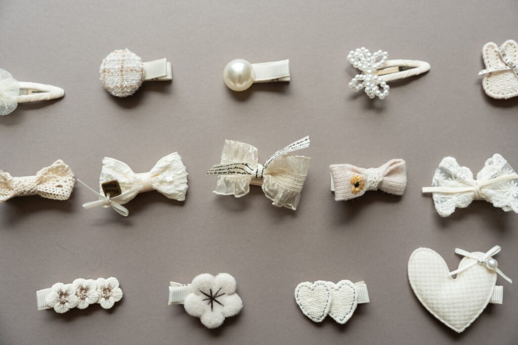 white clips on grey background.
