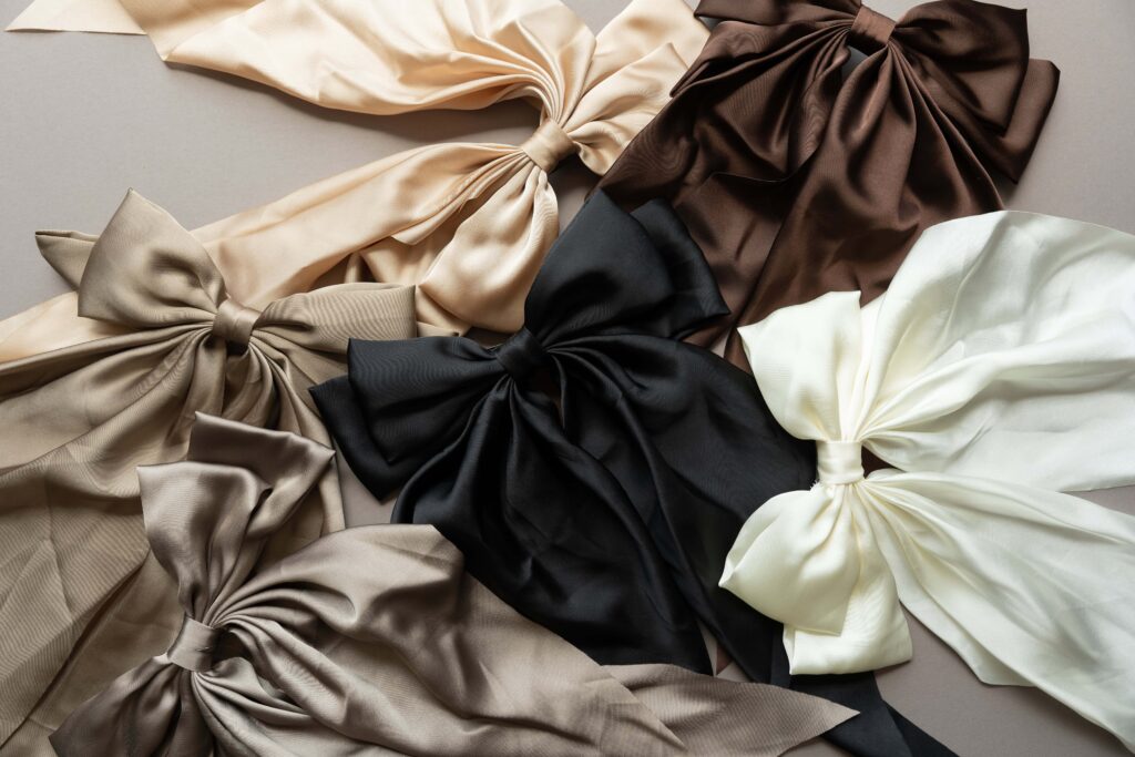 big bows on grey background.